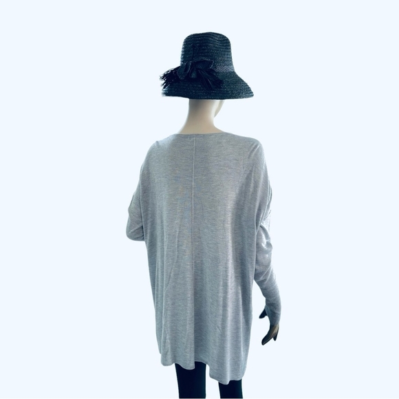 Women’s Pullover H&M Light Grey Casual Sweater Long Sleeve Drop Shoulder Top - Picture 7 of 9